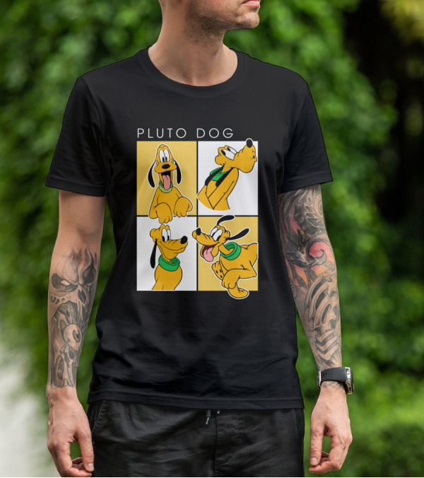 Pluto Dog Playful Expressions Collage T-Shirt