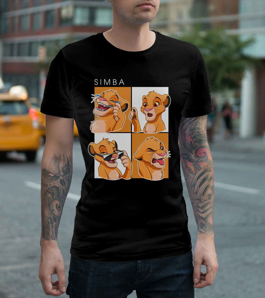 Simba Animated Expressions Four Panel T-Shirt