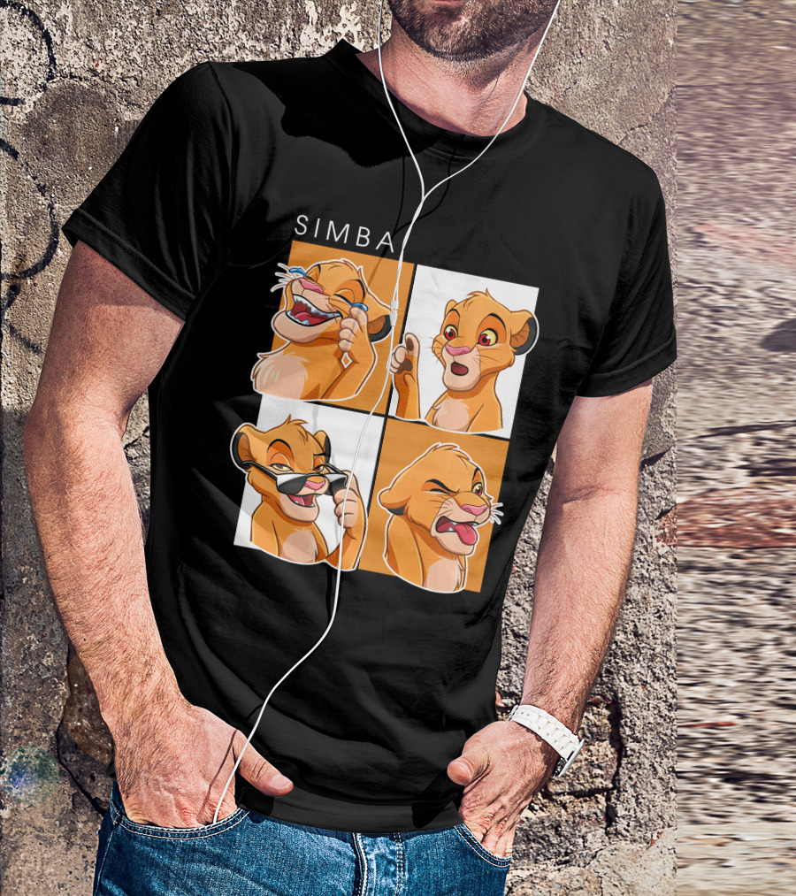 Simba Animated Expressions Four Panel T-Shirt