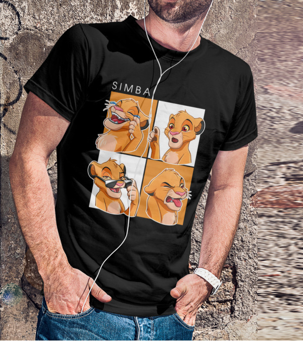 Simba Animated Expressions Four Panel T-Shirt
