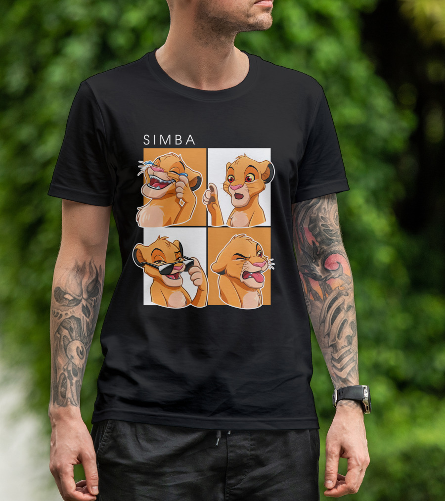 Simba Animated Expressions Four Panel T-Shirt