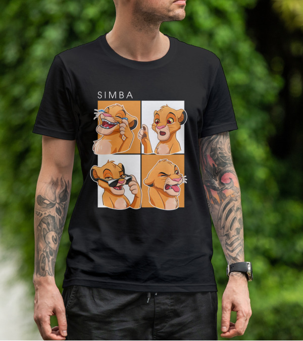 Simba Animated Expressions Four Panel T-Shirt