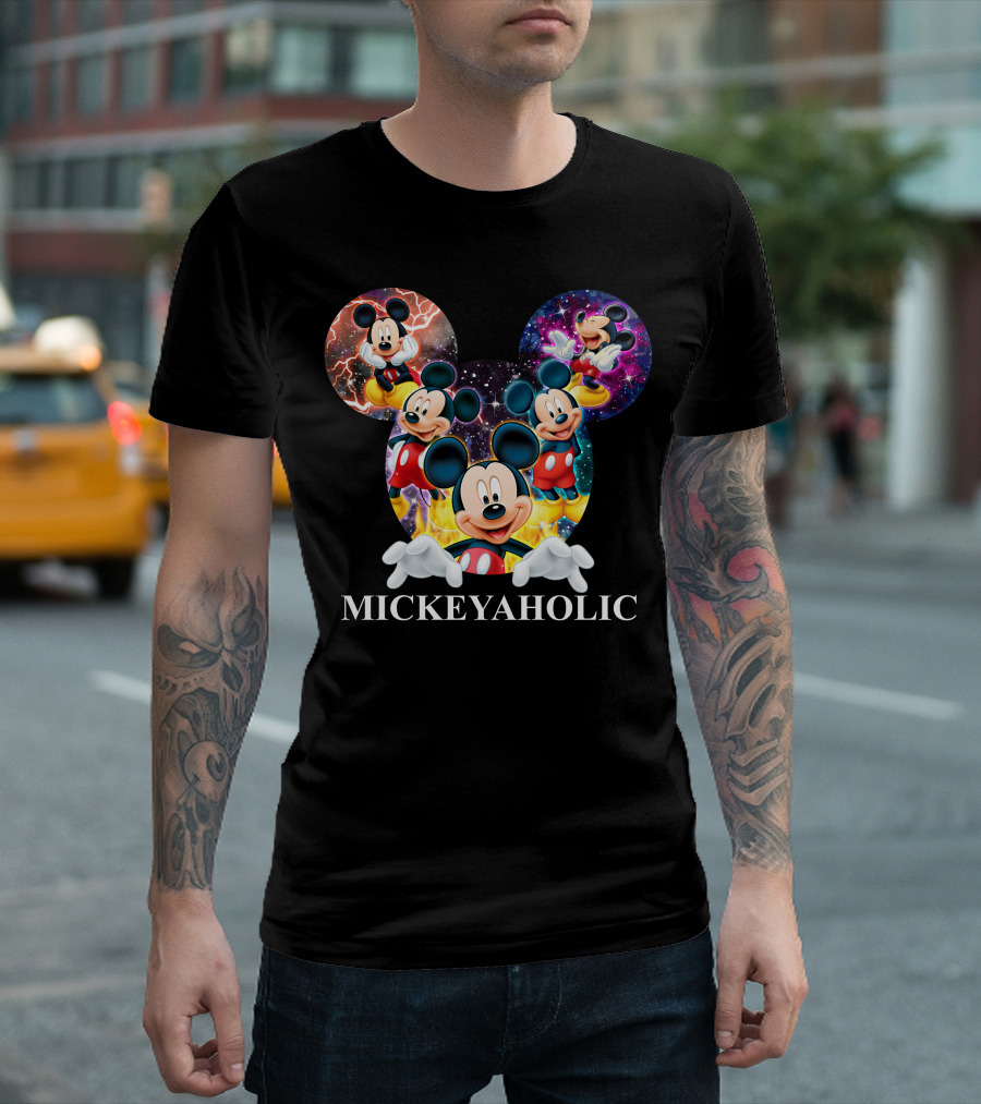 Mickeyaholic Colorful Cosmic Mickey Mouse Extravaganza T-Shirt