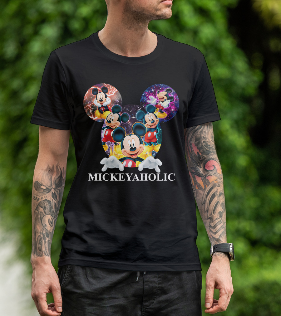 Mickeyaholic Colorful Cosmic Mickey Mouse Extravaganza T-Shirt