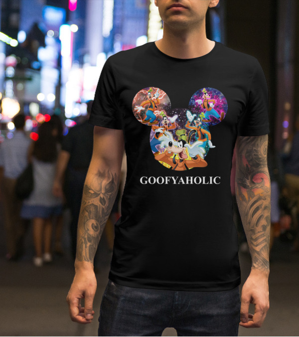 Goofyaholic Disney Goofy Cosmic Adventure In Mickey Mouse Ears T-Shirt