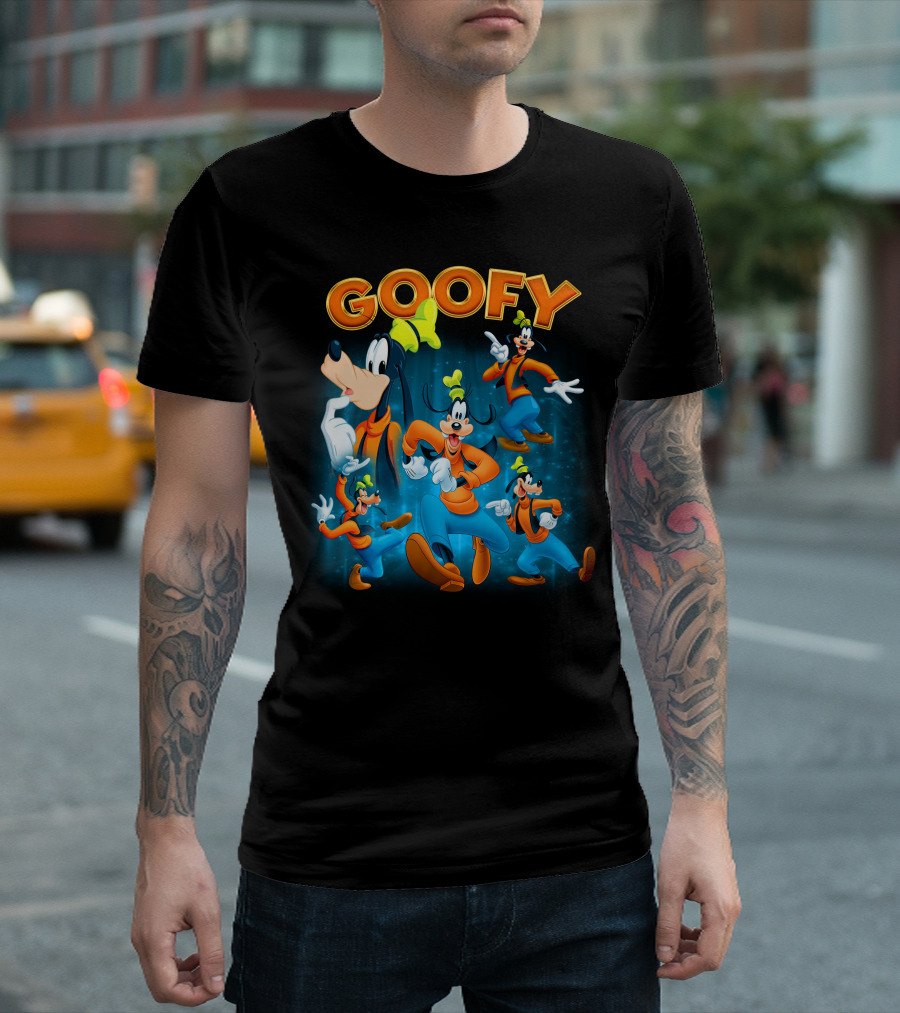 Goofy Classic Character Multiple Poses Dynamic Expressions T-Shirt