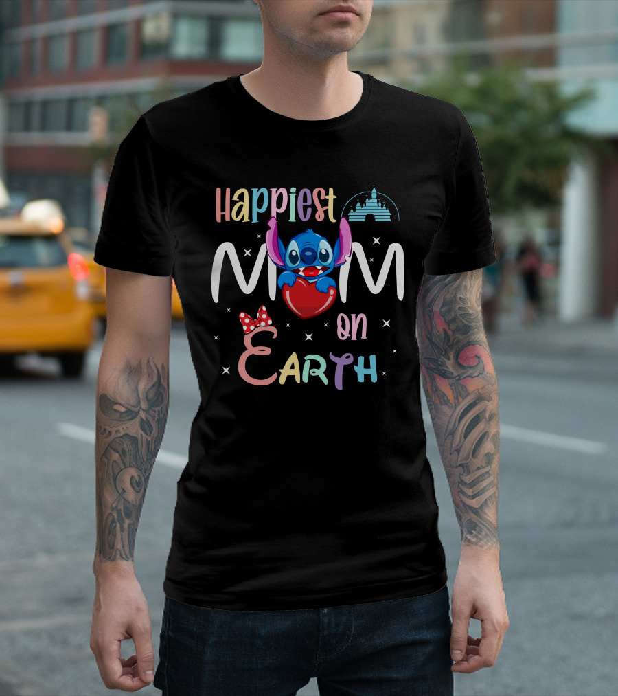 Happiest Mom On Earth Stitch Castle T-Shirt
