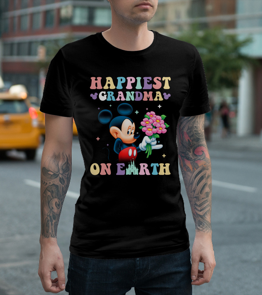Happiest Grandma On Earth Mickey Mouse T-Shirt