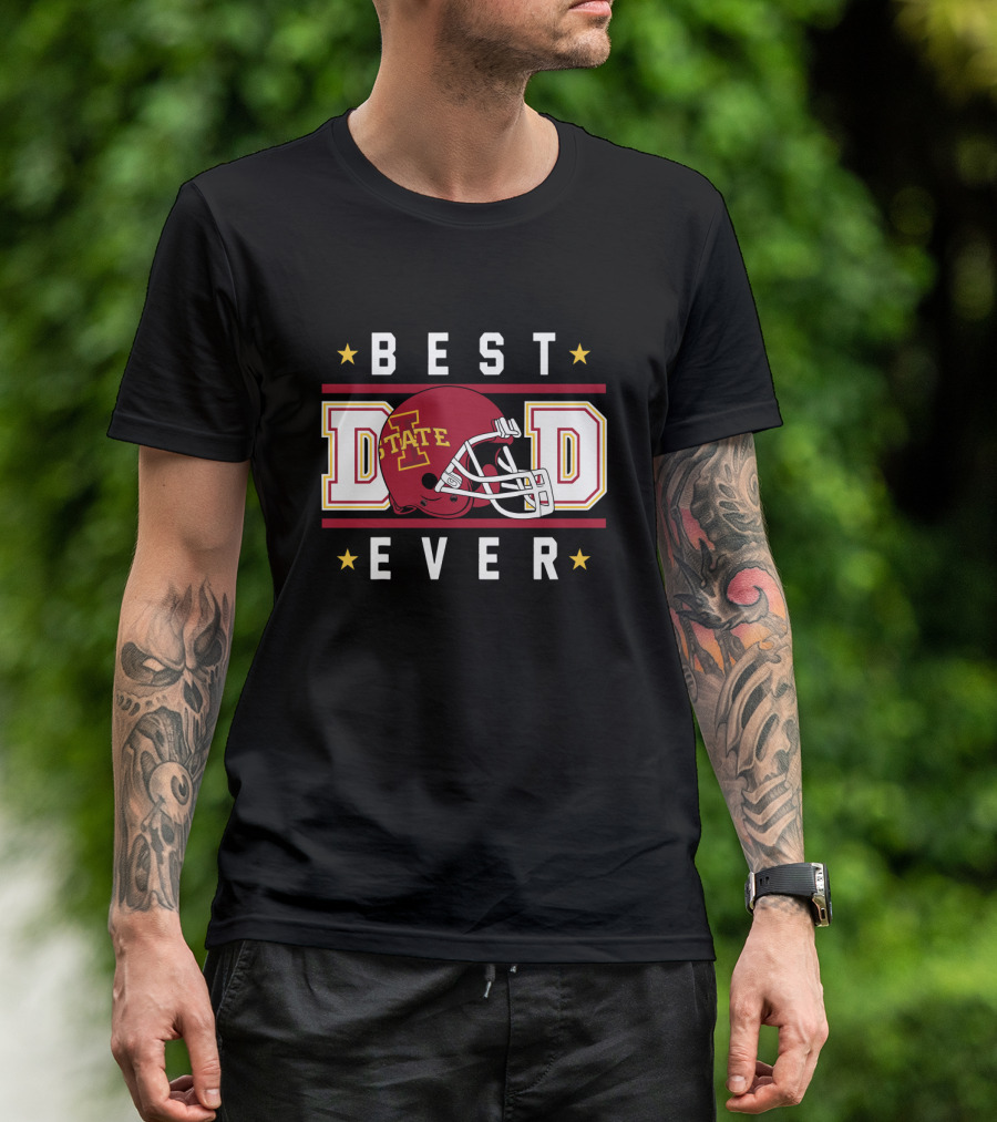 Best Dad Ever Iowa State Cyclones Football Helmet T-Shirt