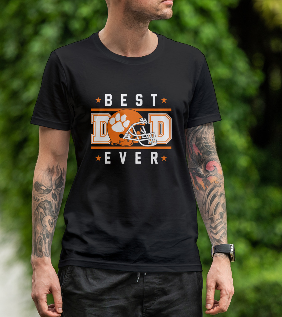 Best Dad Ever Clemson Tigers Football Helmet T-Shirt