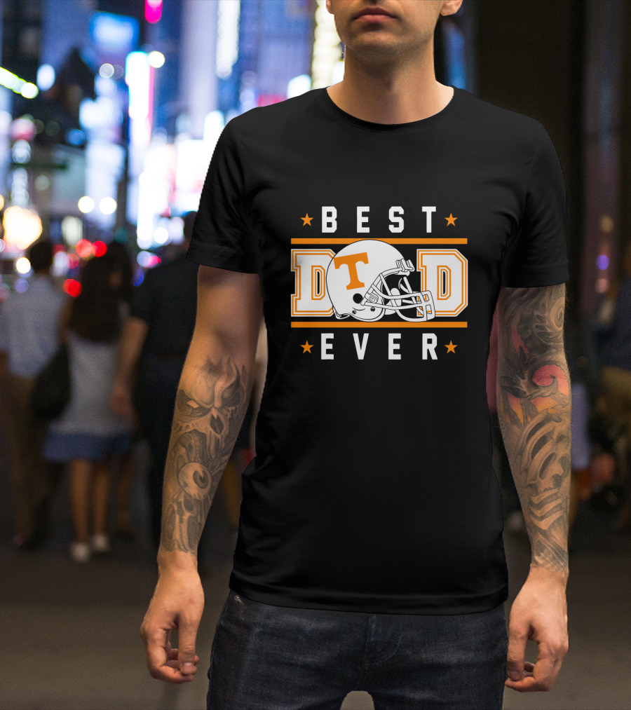 Best Dad Ever Tennessee Volunteers Football Helmet T-Shirt