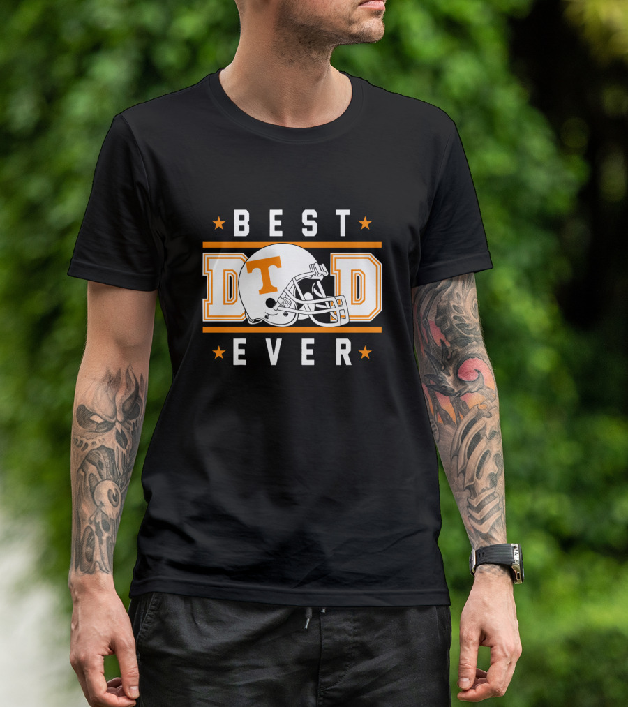 Best Dad Ever Tennessee Volunteers Football Helmet T-Shirt