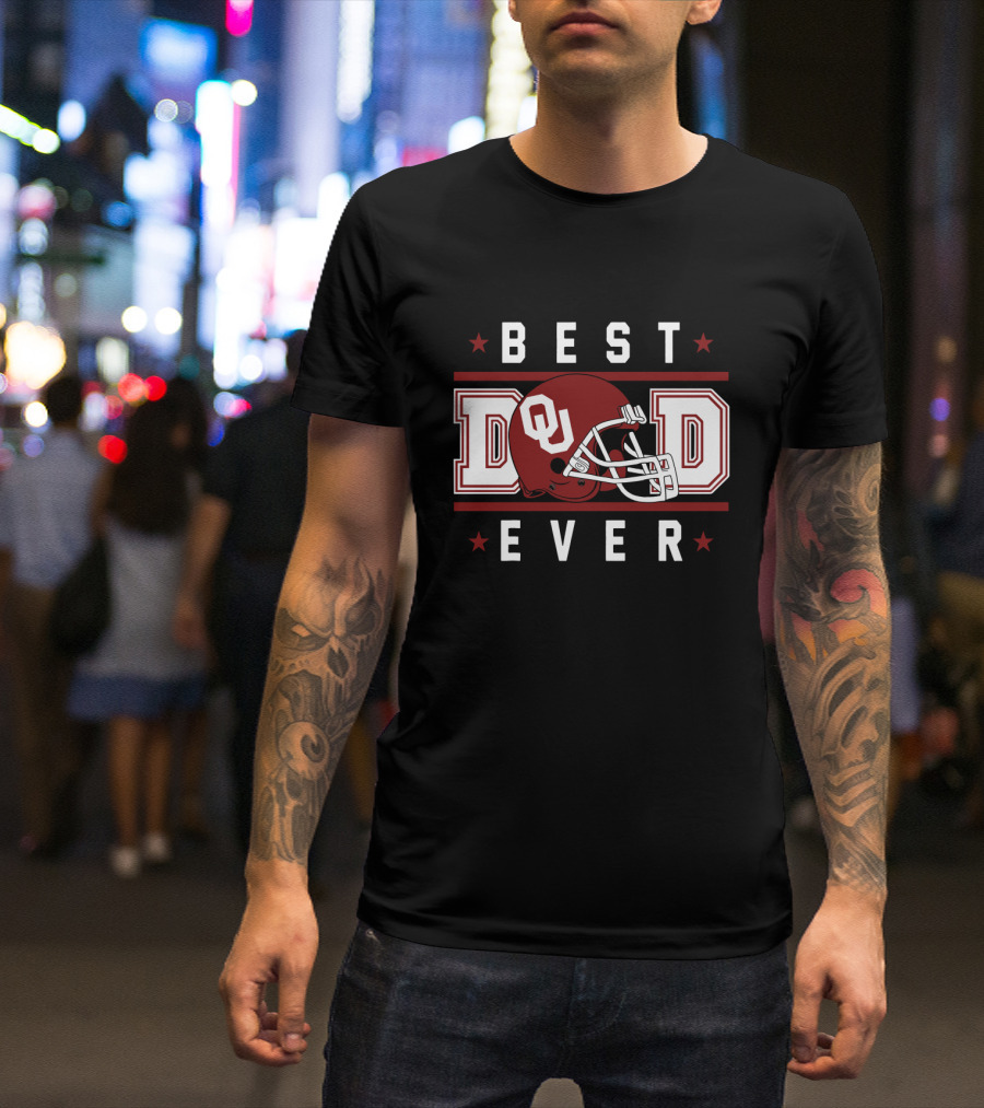 Best Dad Ever Oklahoma Sooners Football Helmet T-Shirt
