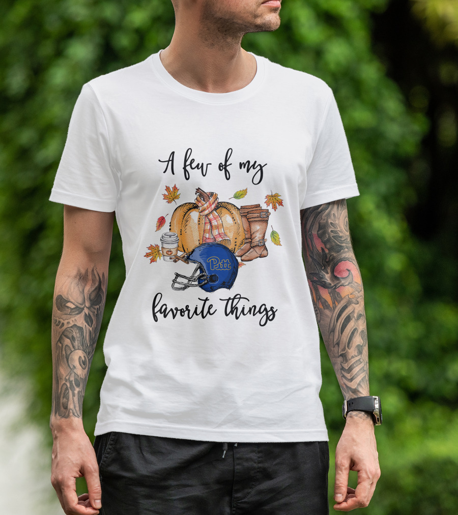 Pitt Panthers Helmet Fall Leaves Coffee Pumpkin Boots Favorite Things T-Shirt