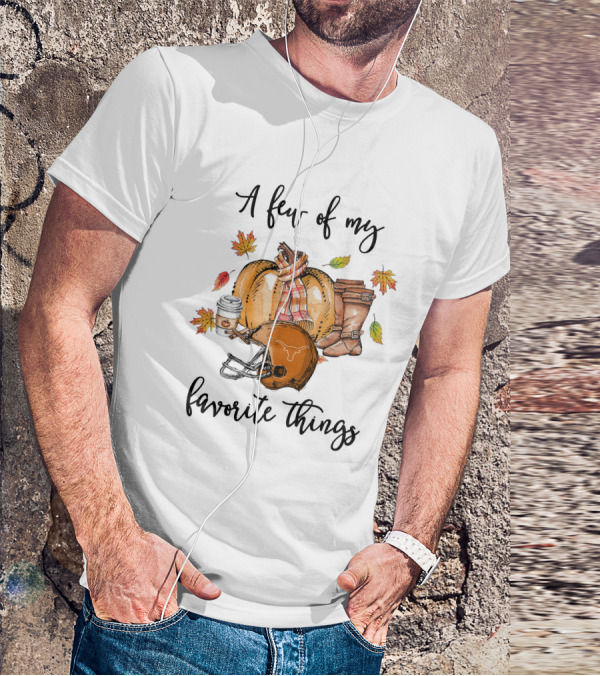 A Few Of My Favorite Things Texas Longhorns Football Helmet Pumpkin Autumn T-Shirt