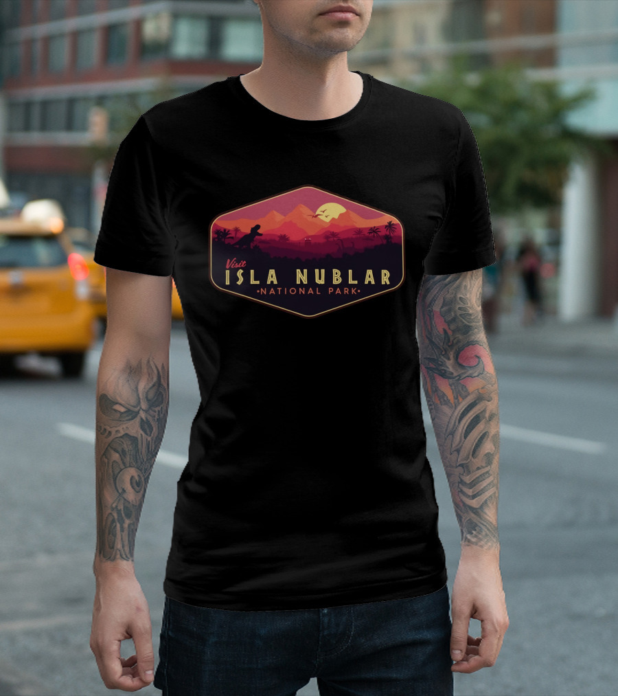 Visit Isla Nublar National Park Jurassic World Parody Jurassic Park T-Shirt