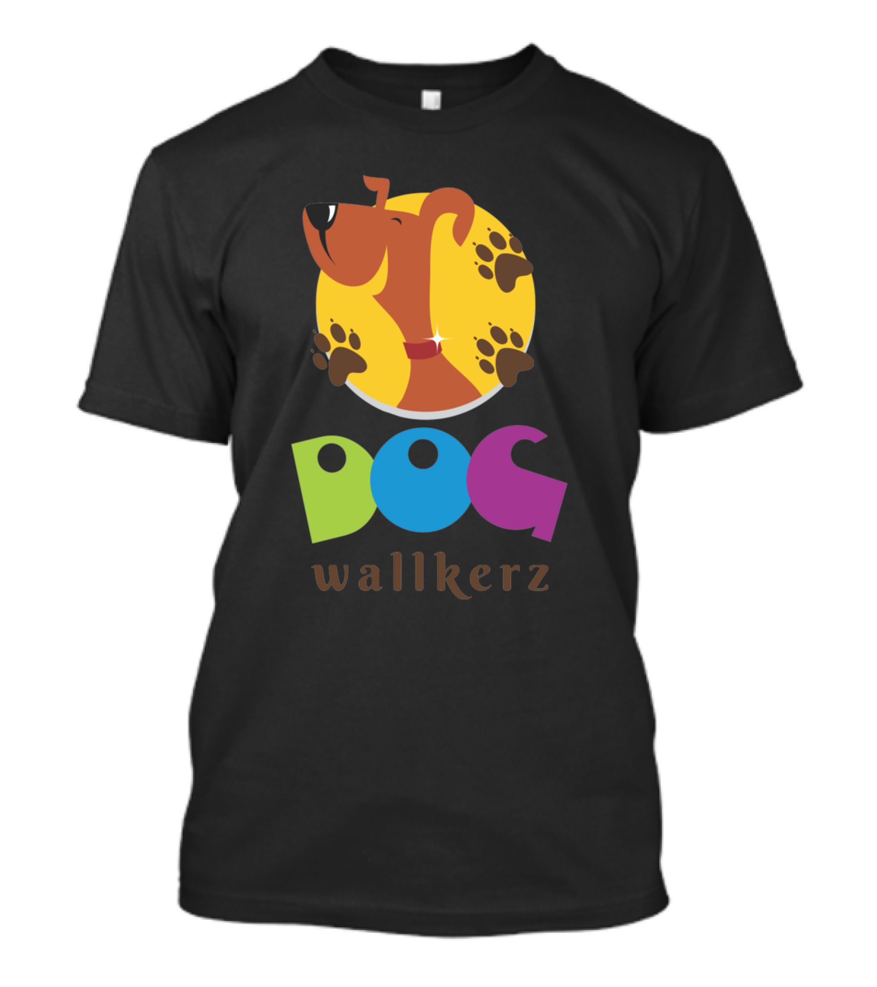 Dog Walkerz Colorful Paw Print Circle T-Shirt