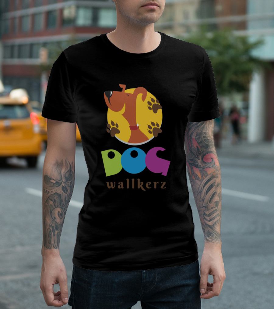 Dog Walkerz Colorful Paw Print Circle T-Shirt