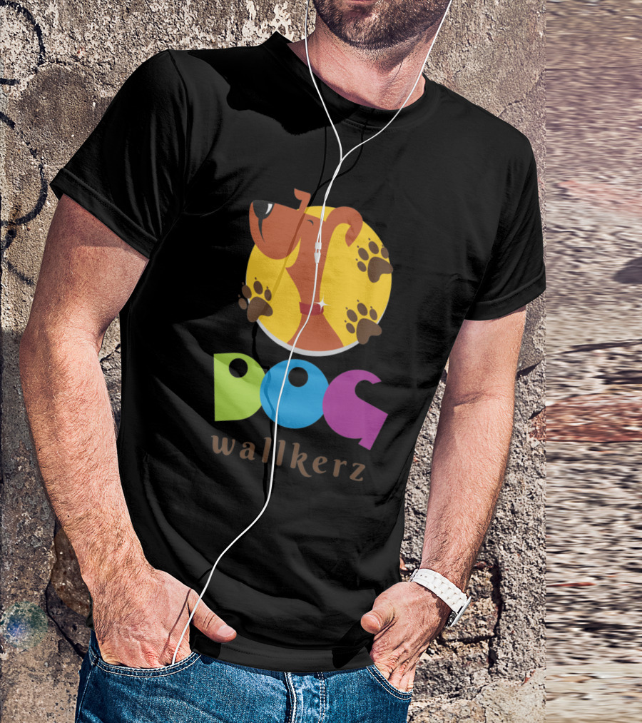 Dog Walkerz Colorful Paw Print Circle T-Shirt