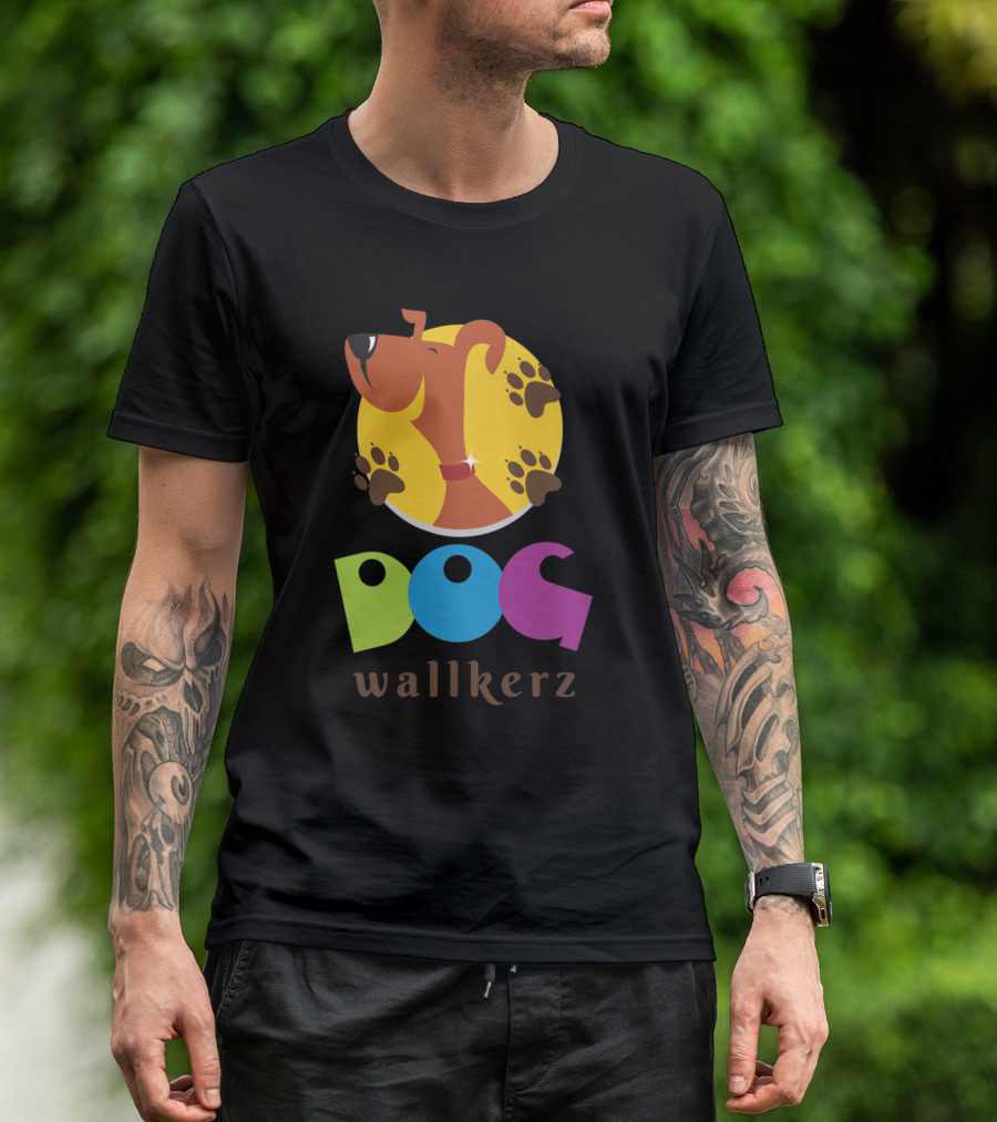 Dog Walkerz Colorful Paw Print Circle T-Shirt