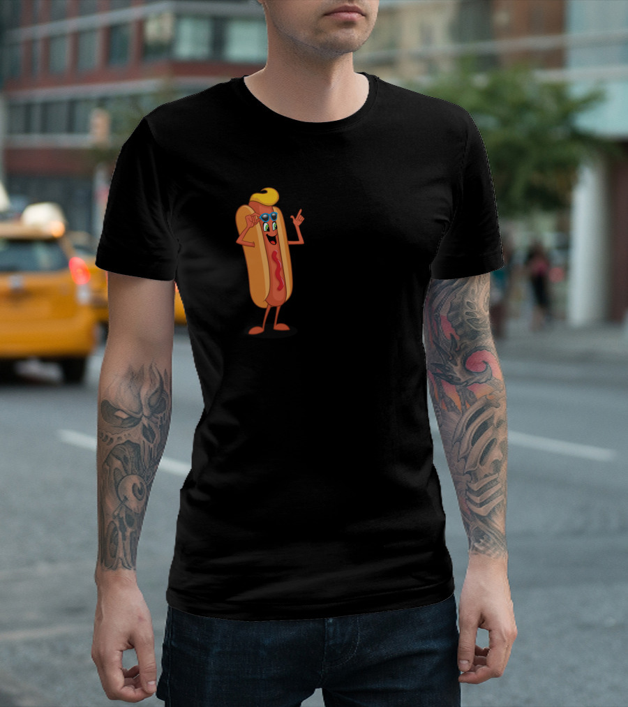 Hot Diggity Dog Sunglasses Character Fun T-Shirt