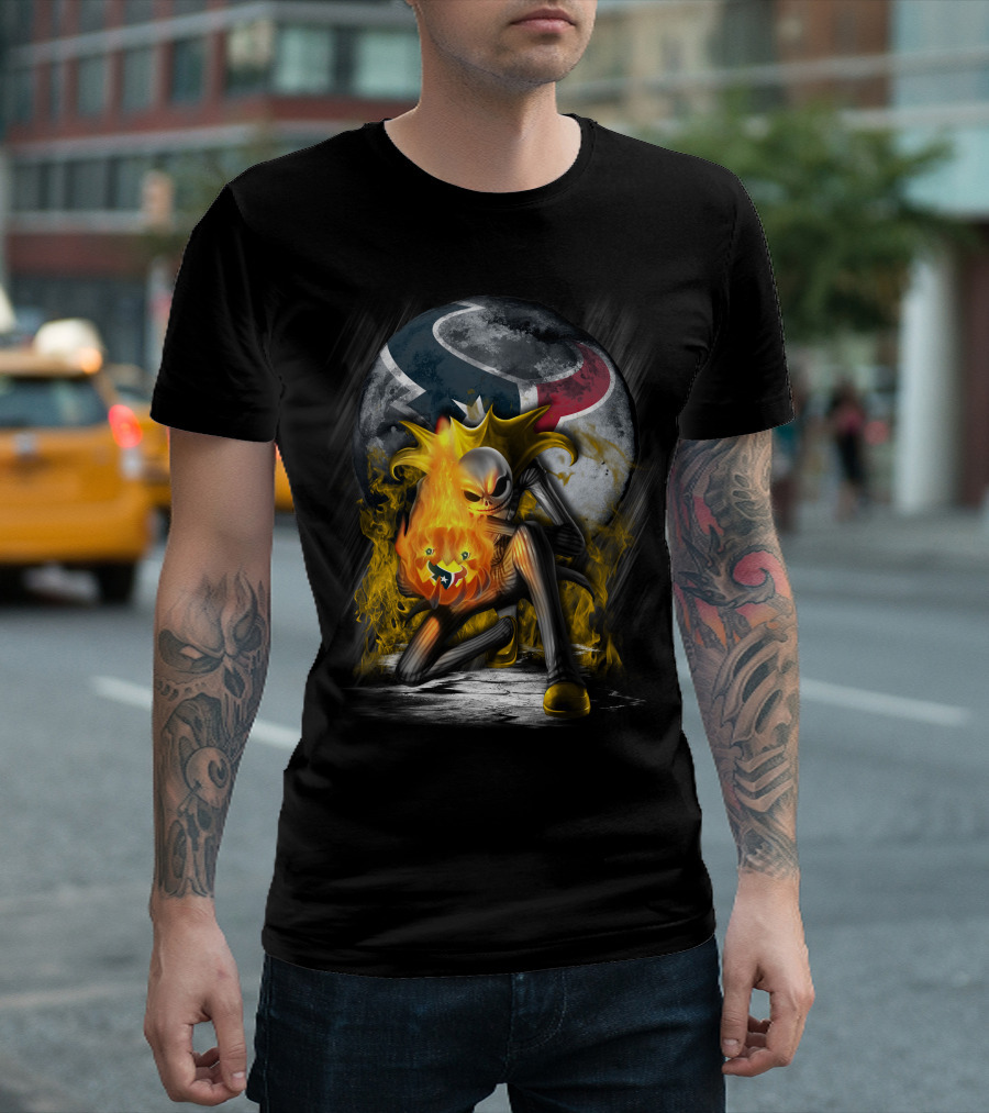 Texans Nightmare Before Christmas Crossover Halloween Football T-Shirt
