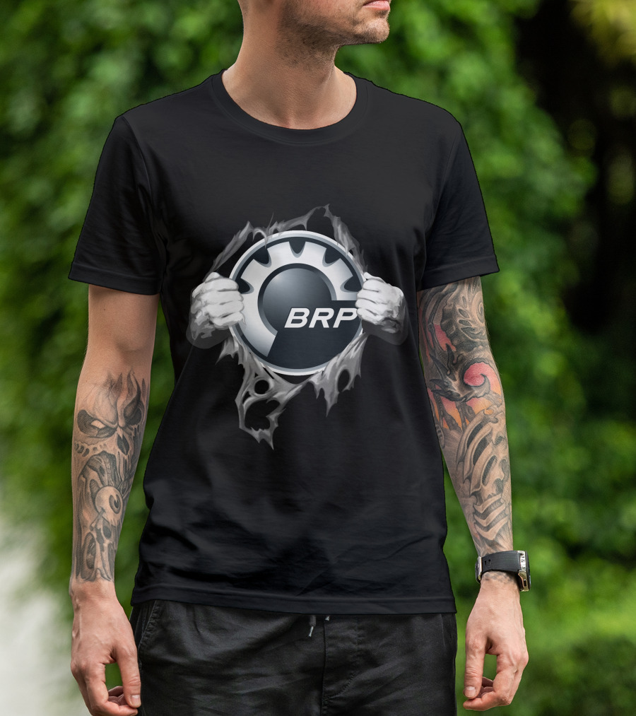 BRP Can-Am Logo With Hands Ripping Through T-Shirt