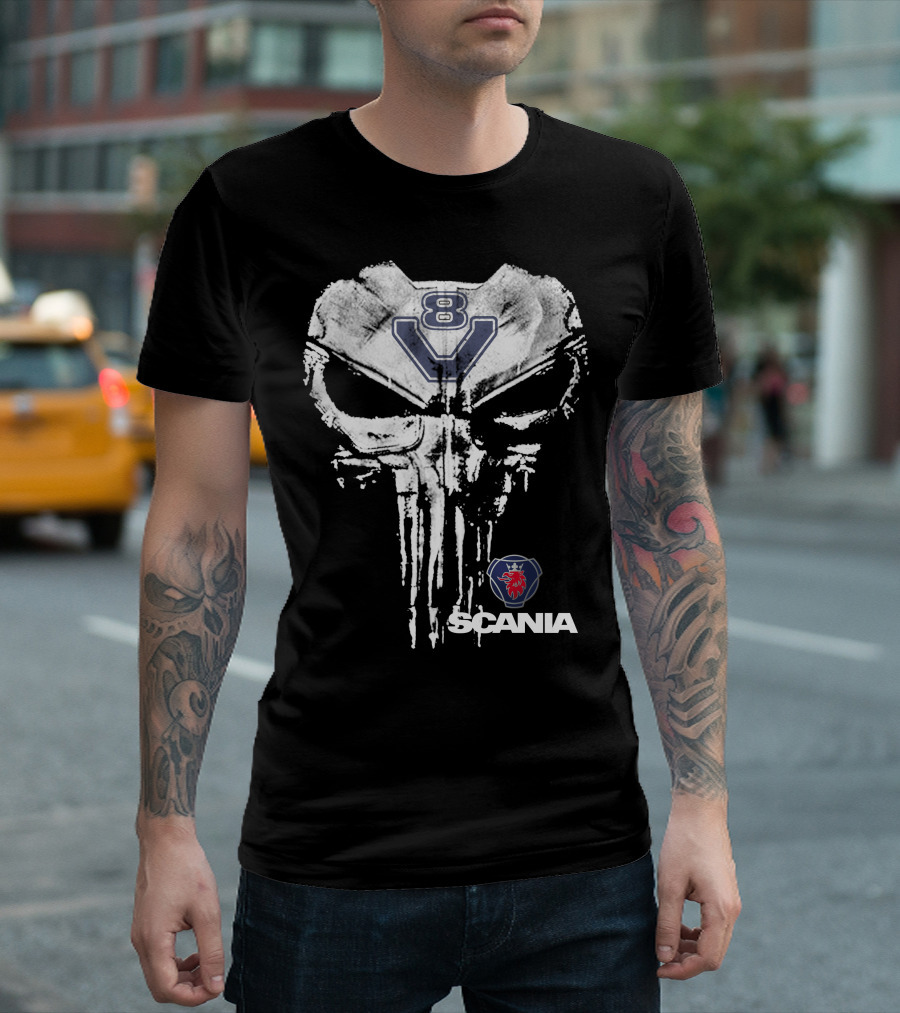 Scania V8 Punisher Skull T-Shirt