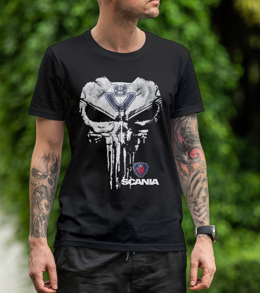 Scania V8 Punisher Skull T-Shirt