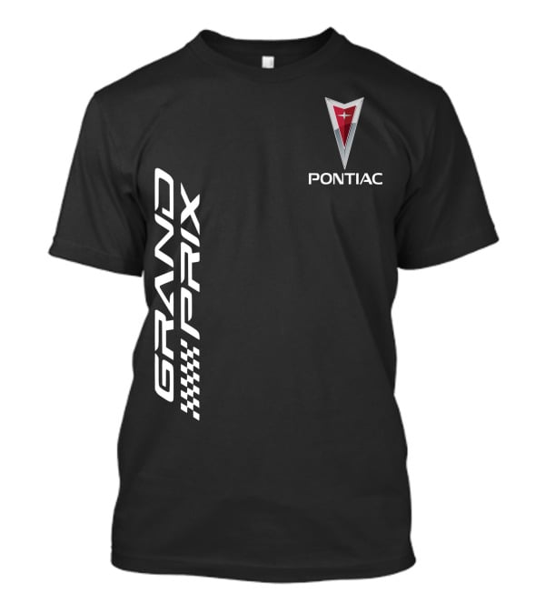 Pontiac Grand Prix Racing Logo Checkered Flag T-Shirt