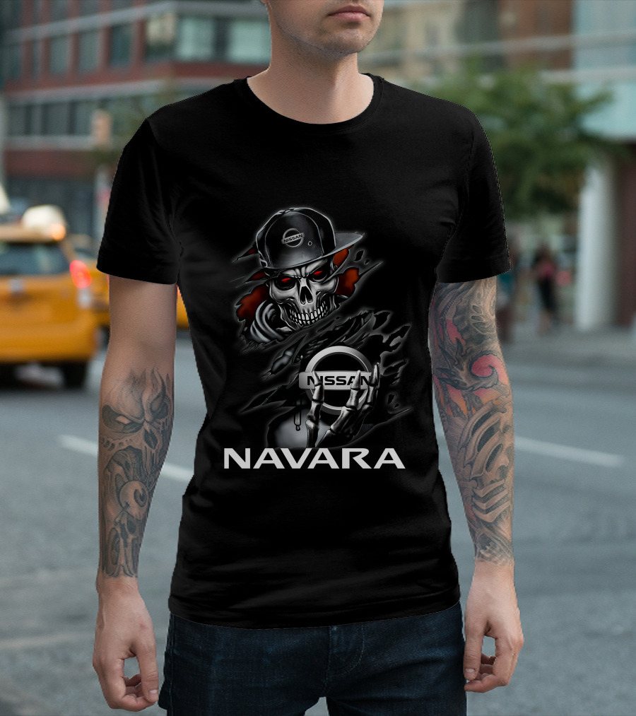 Nissan Navara Skeleton Graphic with Logo and Cap T-Shirt