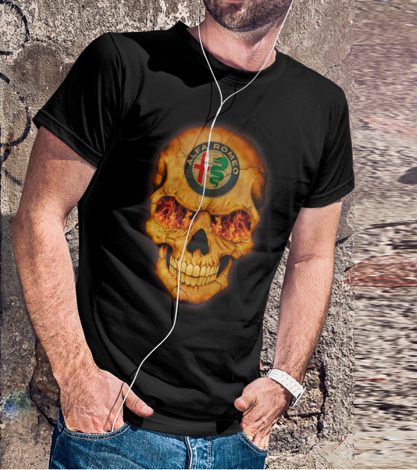 Alfa Romeo Flaming Skull T-Shirt