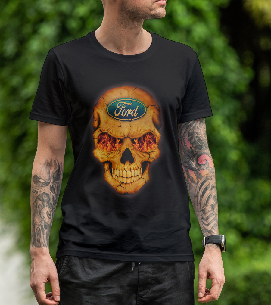 Ford Skull Flaming Eyes T-Shirt