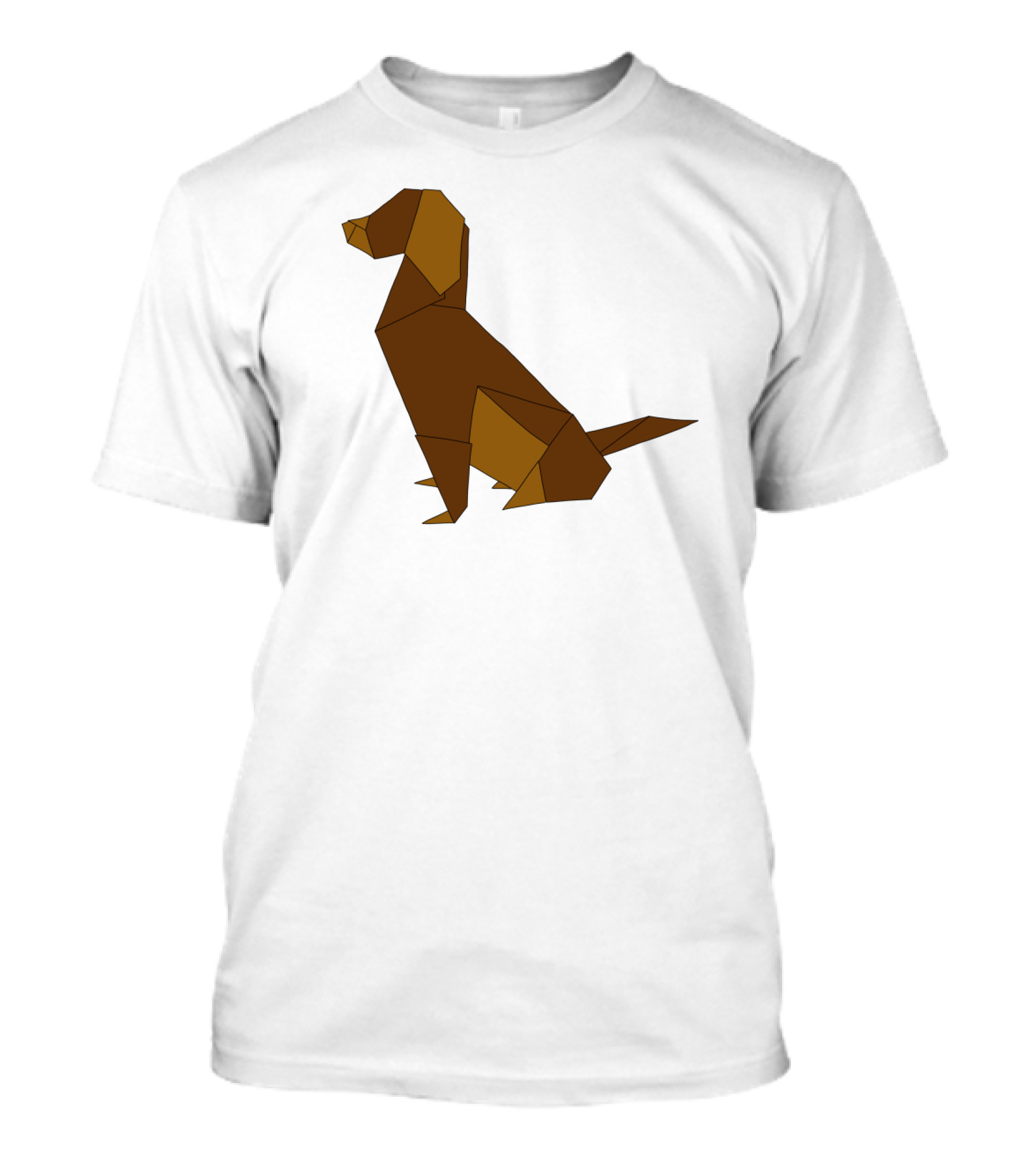 Origamin Brown Geometric Origami Dog T-Shirt