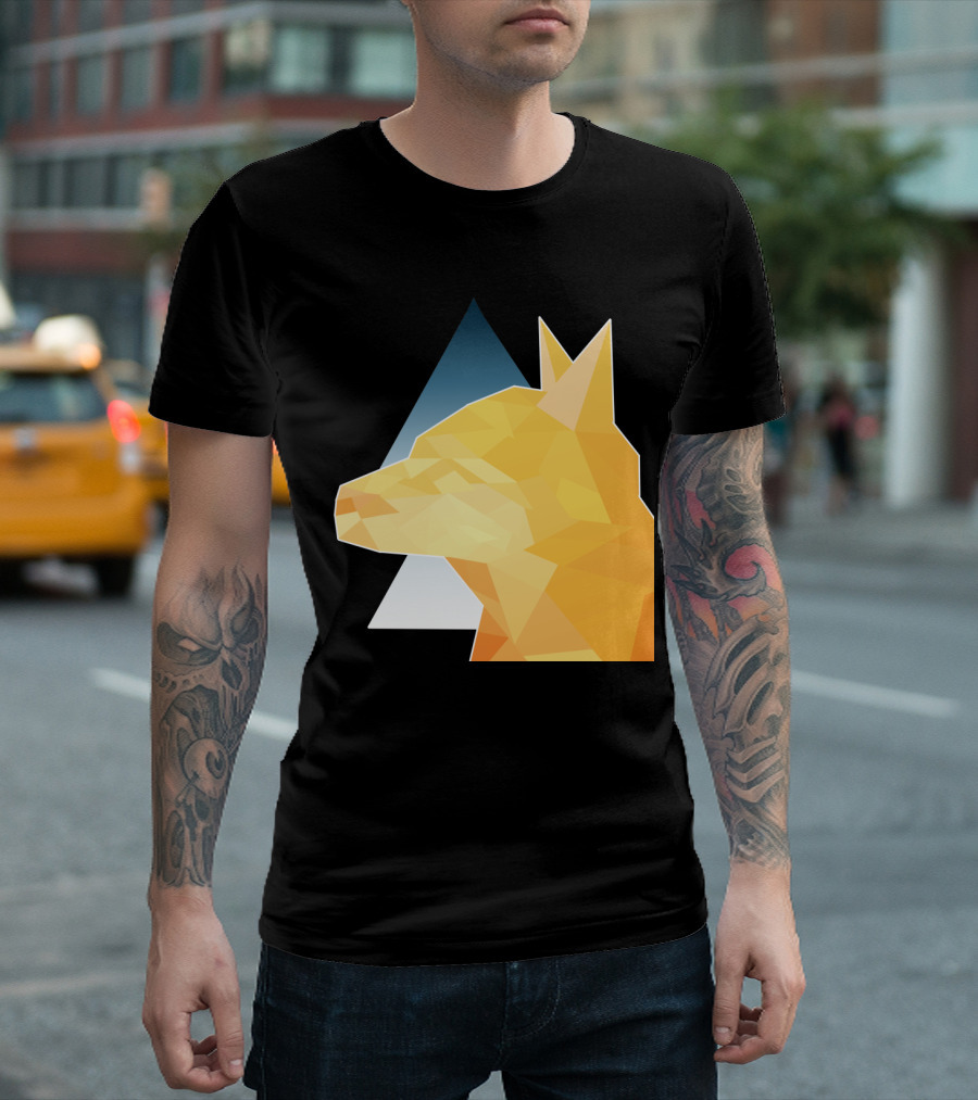Polygon Dog Geometric Art With Gradient T-Shirt