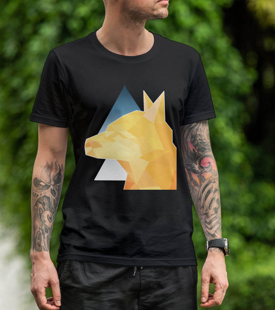 Polygon Dog Geometric Art With Gradient T-Shirt