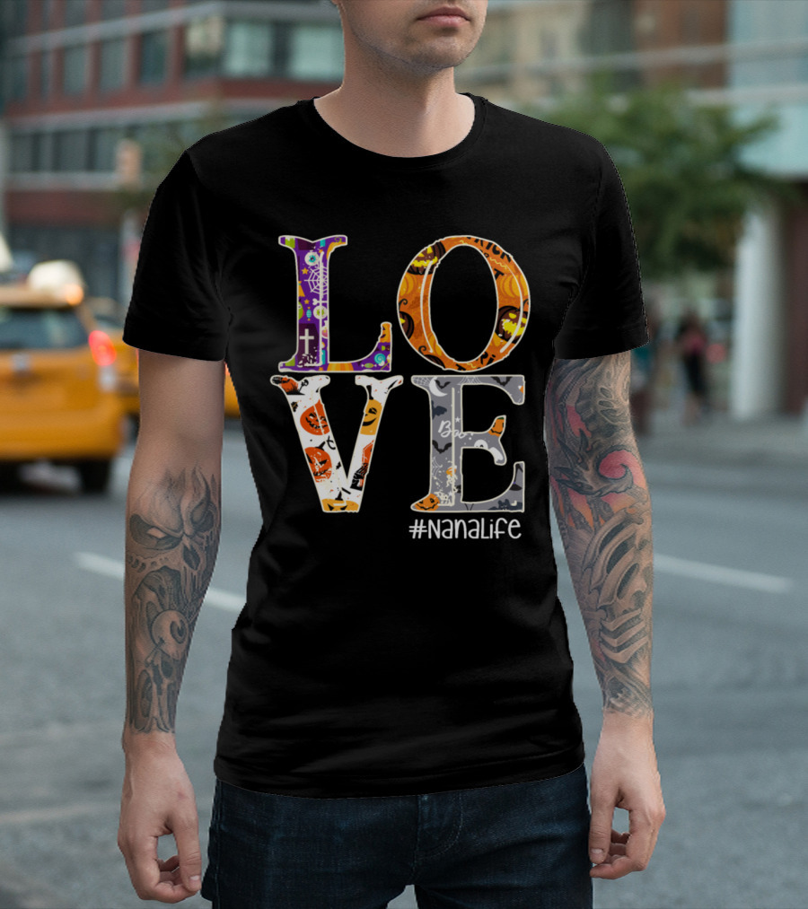 Fall Y'all Pumpkin Halloween Love #NanaLife Leopard Print T-Shirt