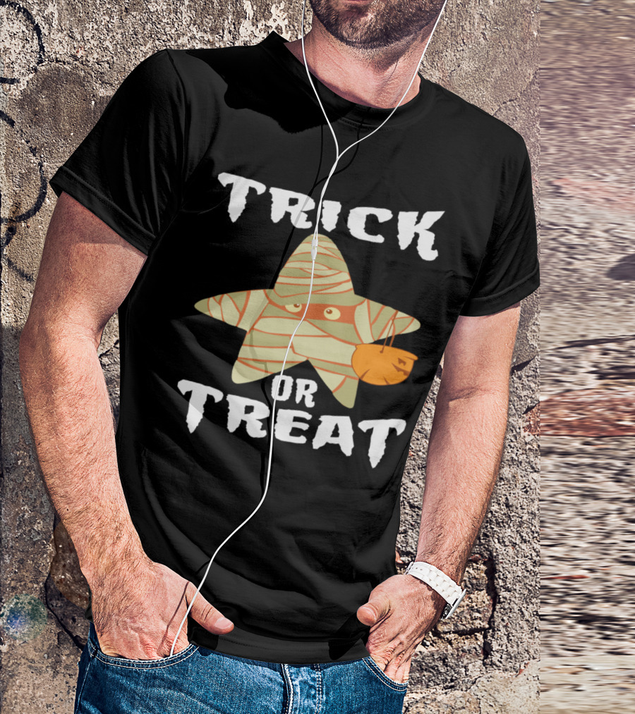 Trick Or Treat Mummy Star With Pumpkin T-Shirt
