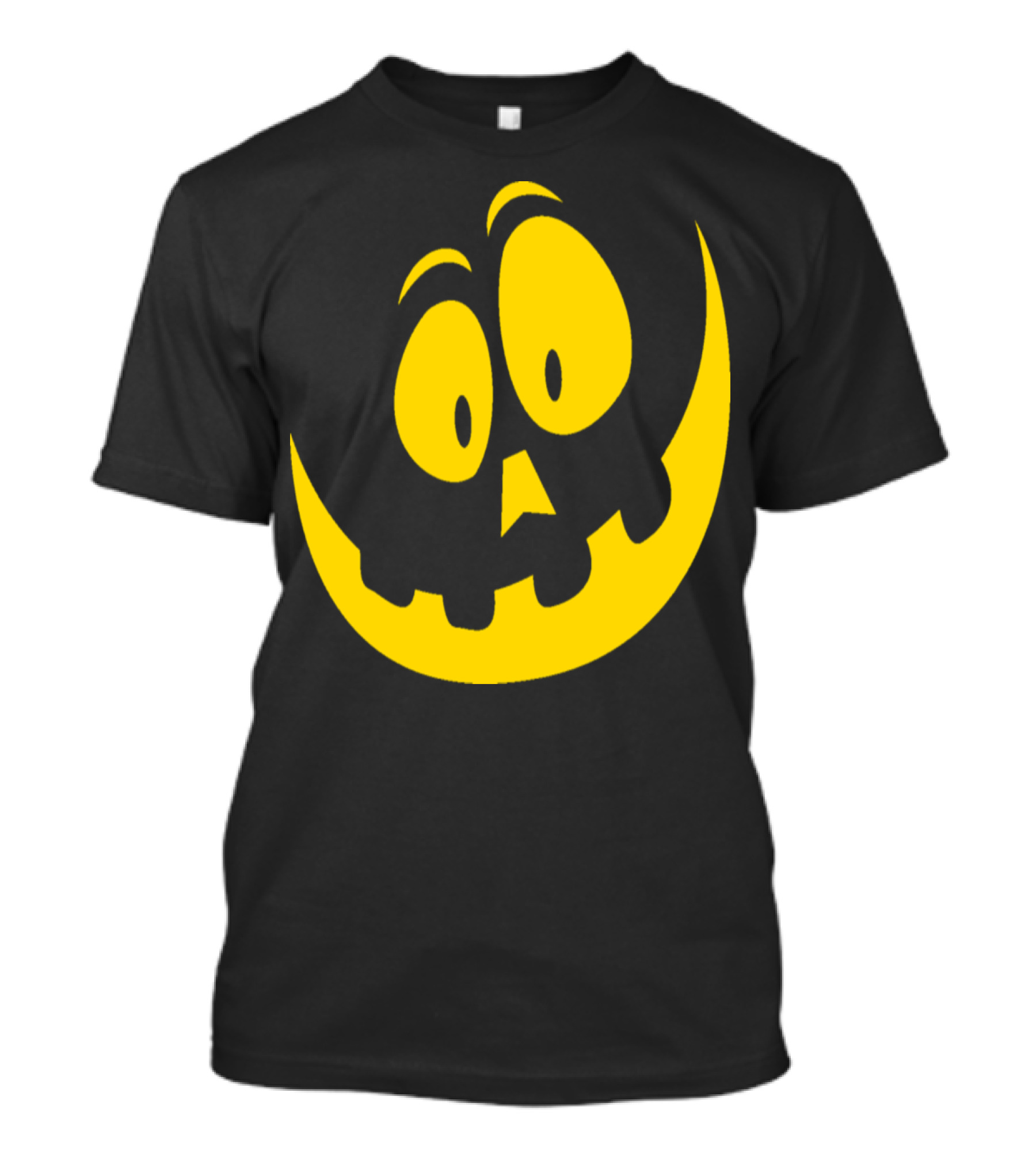 Happy Halloween Crazy Pumpkin Smile Yellow Face T-Shirt