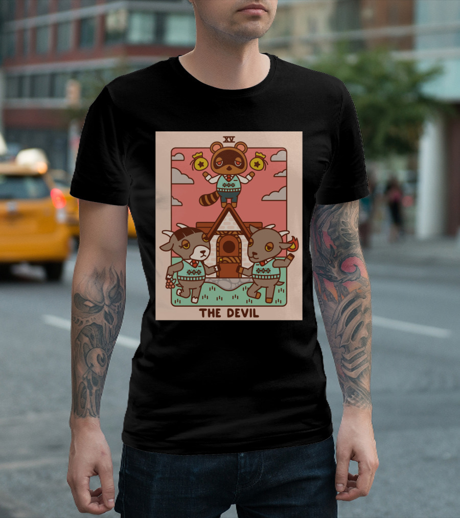 Animal Crossing Tarot Card XV The Devil Tom Nook T-Shirt