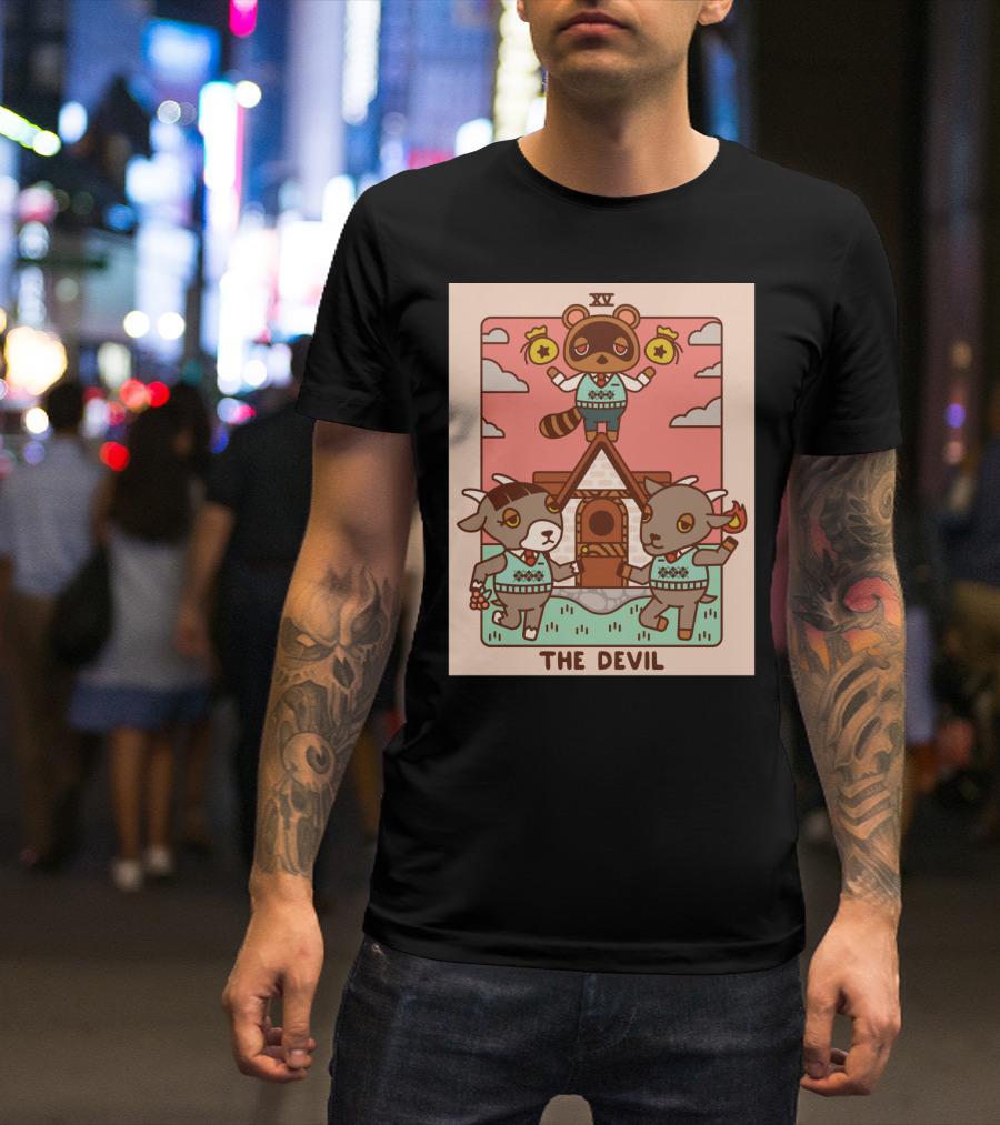 Animal Crossing Tarot Card XV The Devil Tom Nook T-Shirt