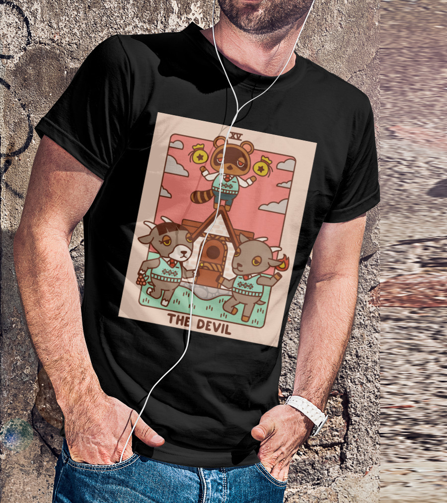 Animal Crossing Tarot Card XV The Devil Tom Nook T-Shirt
