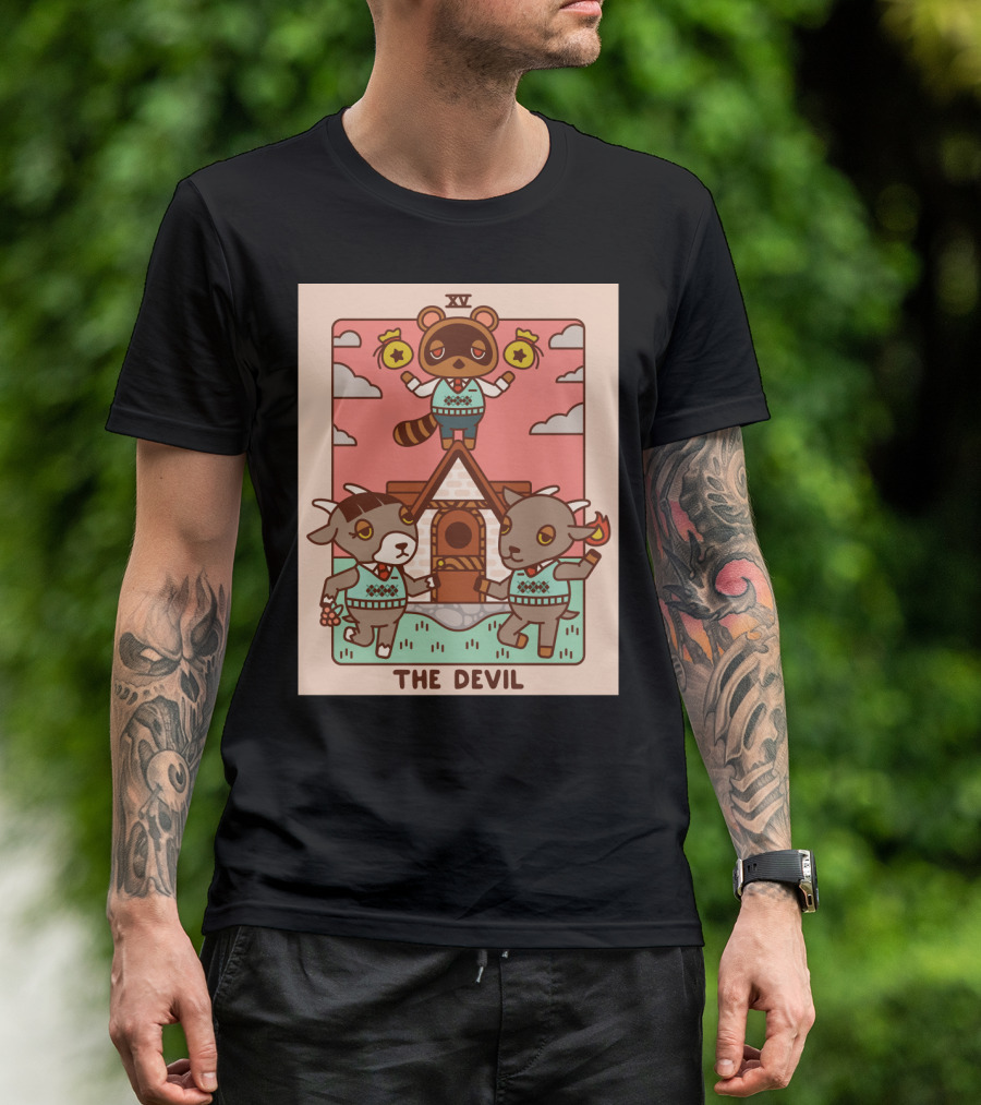 Animal Crossing Tarot Card XV The Devil Tom Nook T-Shirt