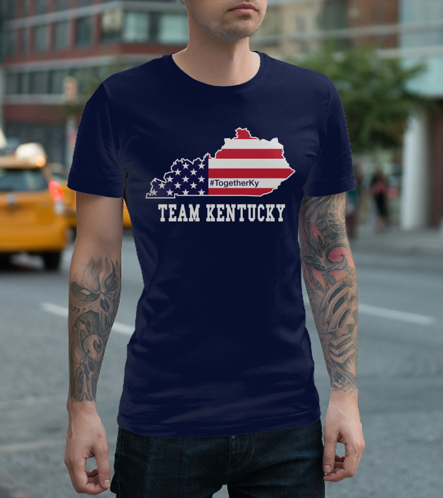 Team Kentucky #TogetherKy USA Map Flag T-Shirt