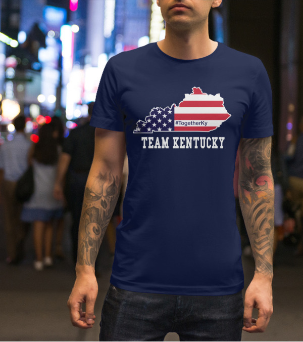 Team Kentucky #TogetherKy USA Map Flag T-Shirt