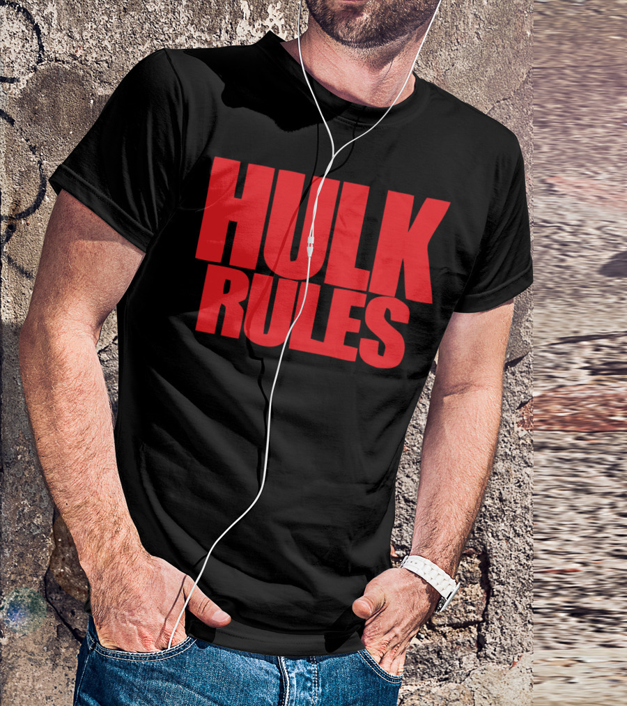 Hulk Rules Red Block Letters T-Shirt