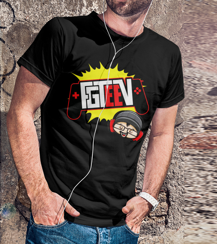FGTEEV Merch Gaming Controller Logo Black Beanie Headphones T-Shirt