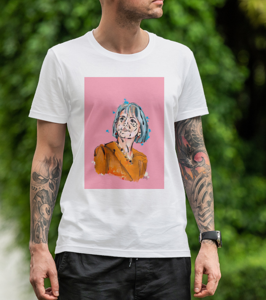 Bonnie Henry Vibrant Portrait On Pink Background T-Shirt