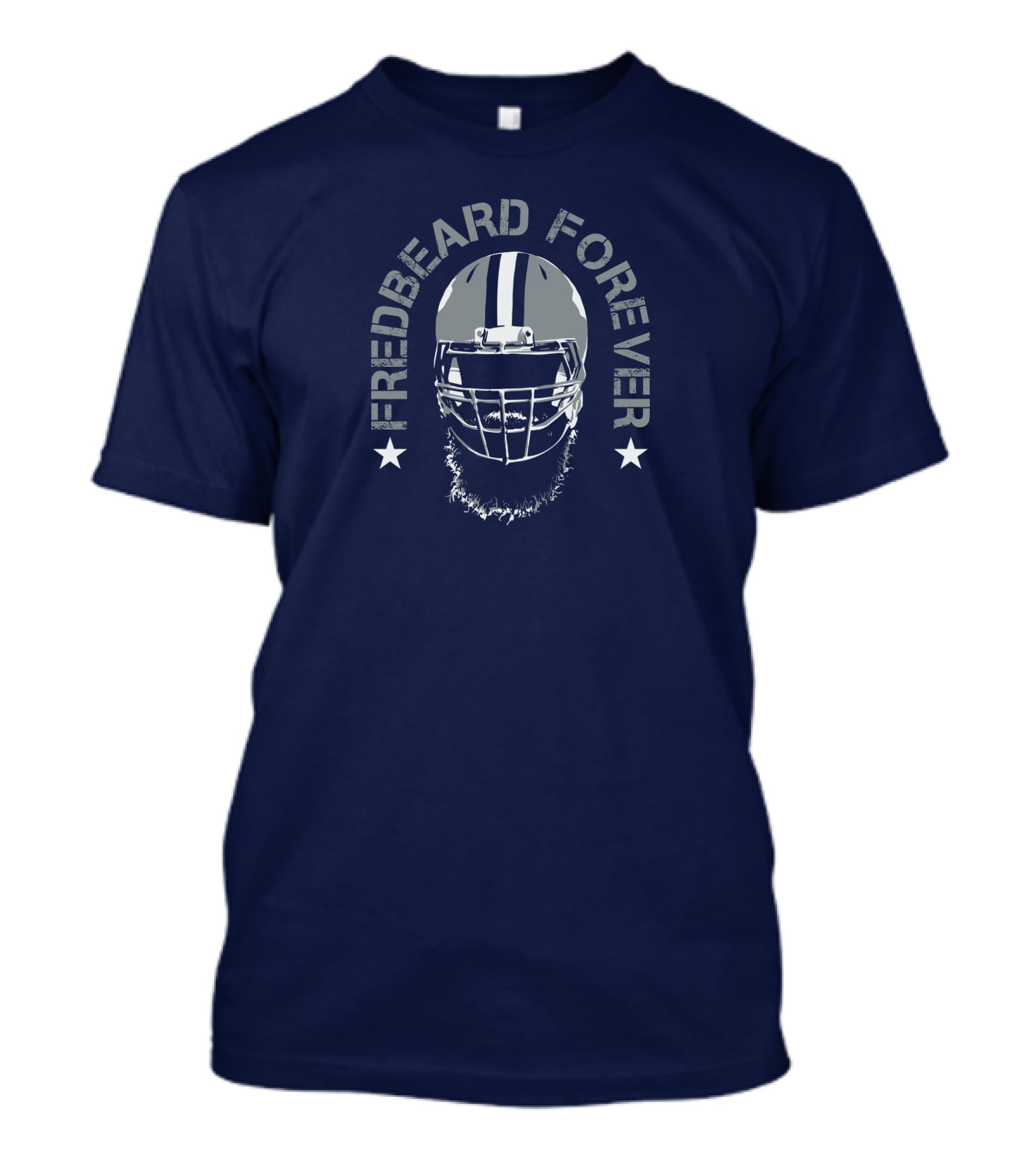 Fredbeard Forever Football Helmet Beard Star T-Shirt