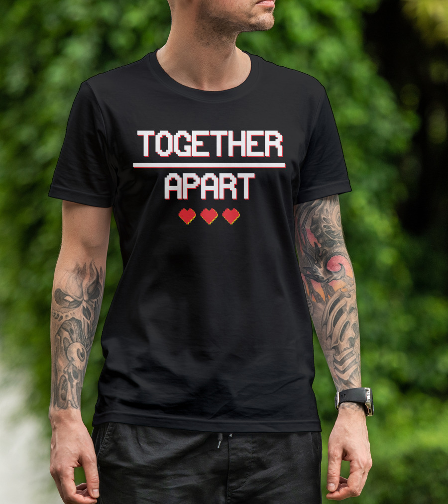 TOGETHER APART Pixel Hearts T-Shirt